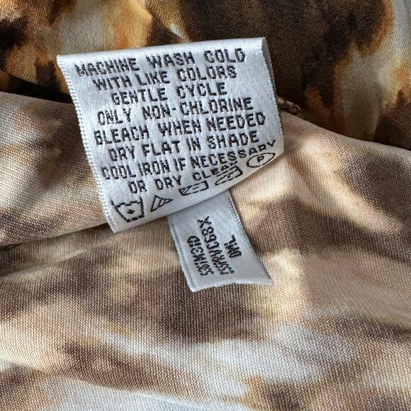 Calvin Klein Medium Top Leopard Print Sleeveless V-Neck Stretch Pullover Multi - Picture 9 of 9